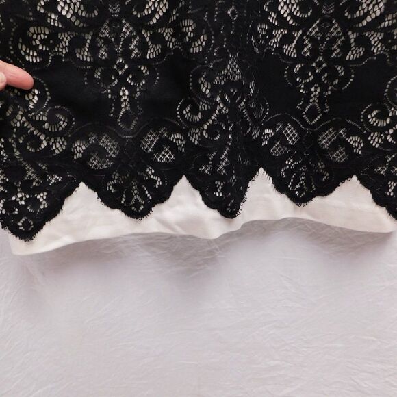 Nanette Lepore NYC Sz 6 B&W Lace Mini Dress W/ Pockets NEW - Picture 5 of 7